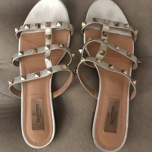 Valentino Rockstud Slide Sandals